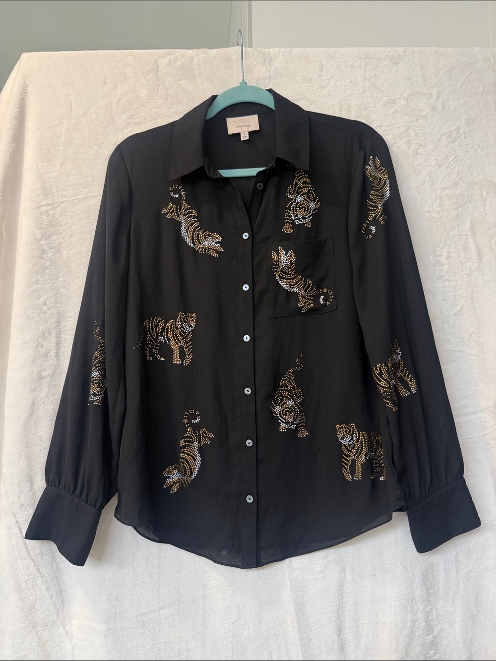 cinq à sept Black Button-Up Blouse